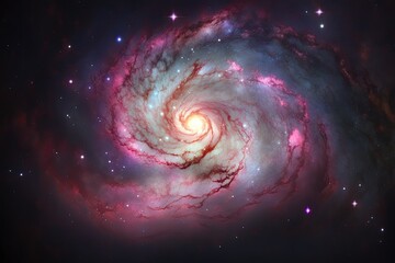 Spiral Galaxy with a Stunning Backdrop of Stars. Generative AI