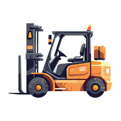 Heavy machinery delivering cargo containers to warehouse