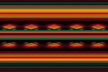 Ethnic Mexican Fabric Pattern, Seamless Blanket Stripes, AI Generated