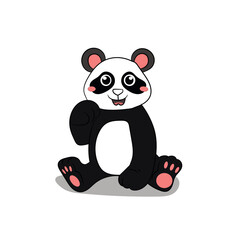 Vector cute and happy panda setting illustration.
