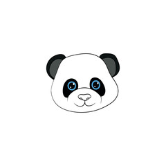 Vector cute cartoon panda bear face