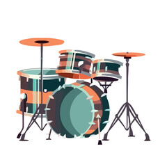 Fototapeta na wymiar Drummer playing on stage with drum kit