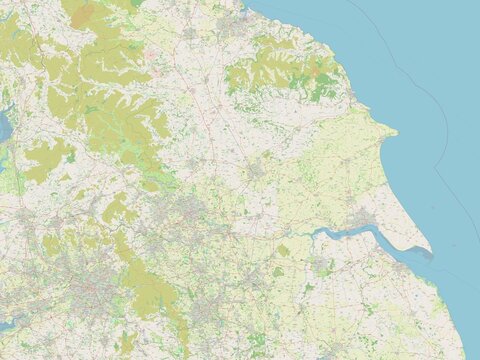 Yorkshire and the Humber, United Kingdom. OSM. No legend