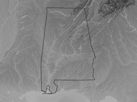 Alabama, United States of America. Grayscale. No legend