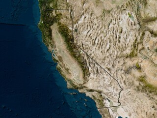 California, United States of America. Low-res satellite. No legend