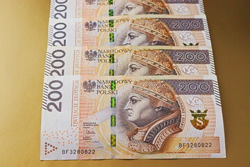 Money, Polish banknotes seen up close