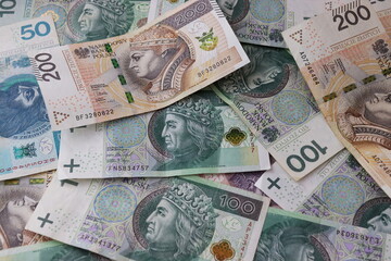 Fototapeta na wymiar Money, Polish banknotes seen up close