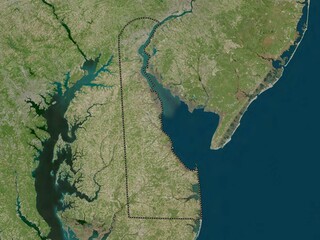 Delaware, United States of America. High-res satellite. No legend