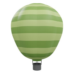 3D rendering hot air balloon isolated.