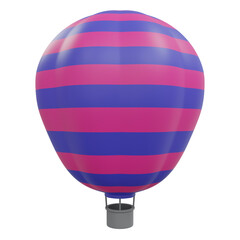 3D rendering hot air balloon isolated.