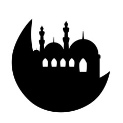 Crescent Moon and Mosque Islamic Decoration