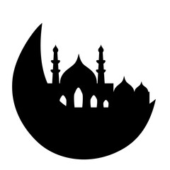 Crescent Moon and Mosque Islamic Decoration