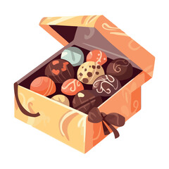 Gourmet chocolate gift box with sweet snacks