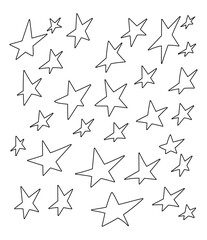 coloring page  with doodle stars set