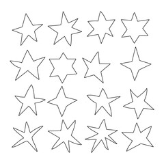 set of stars for coloring page