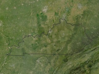 Kentucky, United States of America. Low-res satellite. No legend