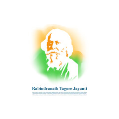 Vector illustration of Happy Rabindranath Tagore Jayanti social media story feed mockup template