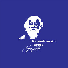 Vector illustration of Happy Rabindranath Tagore Jayanti social media story feed mockup template