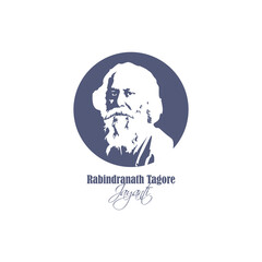 Vector illustration of Happy Rabindranath Tagore Jayanti social media story feed mockup template