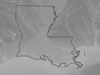 Foto op Canvas Louisiana, United States of America. Grayscale. No legend © Yarr65