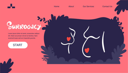 Surrogacy minimal icon. Belly of pregnant woman in profile with heart