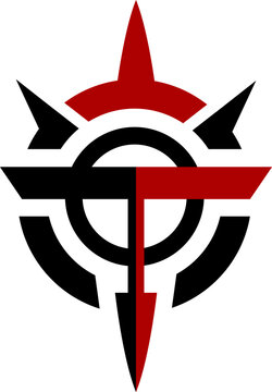A logo for the company logo tactical shield logo with letter t