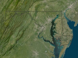 Maryland, United States of America. Low-res satellite. No legend