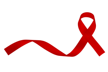 World aids day and national HIV- AIDS and aging awareness month with red ribbon on white background