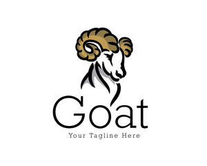Head goat Ram Sheep angry art logo template illustration inspiration