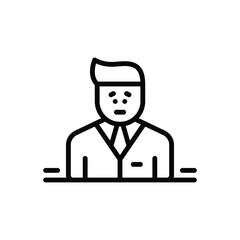 Black line icon for civilian 