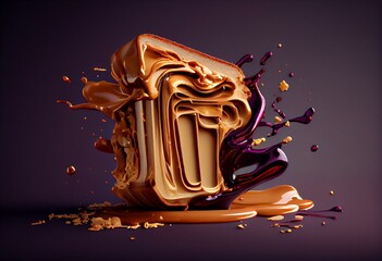 Abstract Peanut butter and jelly Generative Ai