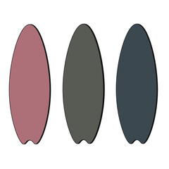 illustration of surfboard with various type