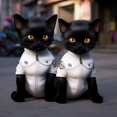 Obraz premium 双子の猫ちゃん