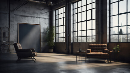 Mockup, white wallart in living room. İnterior design. generative ai.