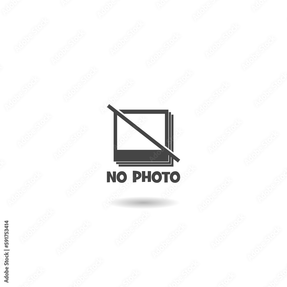 Poster no image symbol icon with shadow
