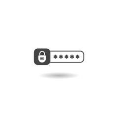 Password protection icon with shadow