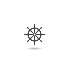 Steering wheel icon with shadow