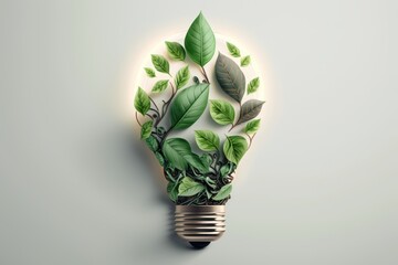 Obraz na płótnie Canvas eco, friendly, lightbulb, renewable, sustainable, energy, green, leaves, environment, environmental, light bulb, recycle, power, protect, reduce, reuse, zero, business, industry, development, agricult