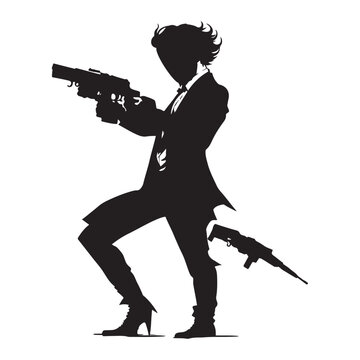 recommend clip art: Mafia silhouette vector, Detective silhouette vector isolated, Gangster Pose. Joker with gun silhouette vector. joker silhouette.