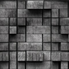 Seamless Wallpaper Background. Concrete With Stacked Block Pattern. Generative AI