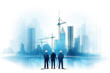 Fototapeta premium Illustration digital building construction. Generative AI