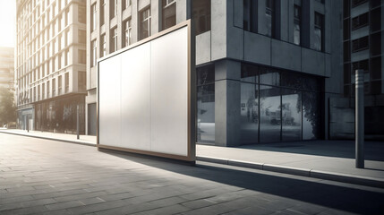 Obraz premium Blank an empty billboard in a busy shopping. generative ai.