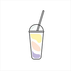 Hand drawn vector illustration milkshake.