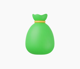 3d Realistic Money bag icon vector illustration