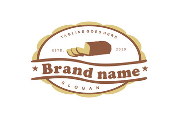 Croissant Baguette Bread for Vintage Retro patisserie pastry Bakery Bake Shop Label Sticker Logo design vector