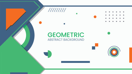 Minimal geometric abstract background design. Vector overlay pattern of geometric shape, line and dot with circle, tringle and squire simple creative background