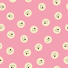 Feminine look, abstract personage, mascot design, funny face, cute icon