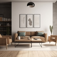 Living room Realestate Mockup Aesthetic Generative Ai