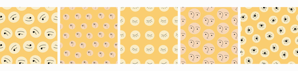 Feminine look, abstract personage, mascot design, funny face, cute icon