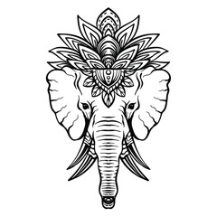 Head of elephant in the ornament